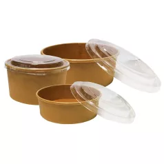 Kraft salátás-leveses tál 750ml Ø150mm tető [50db]