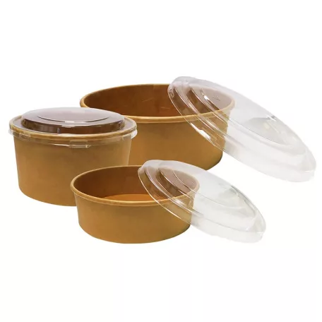 Kraft salátás-leveses tál 750ml Ø150mm tető [50db]