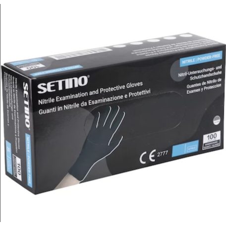 SETINO orvosi kesztyű "M" fekete [100db]